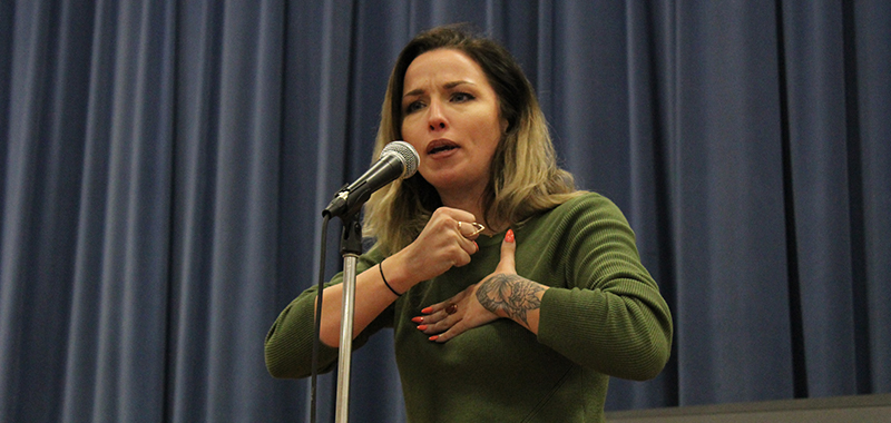 Slam poet inspires Marian students
