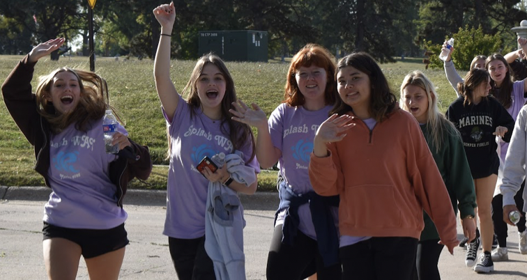 Marian Students Practice Walking Etiquette