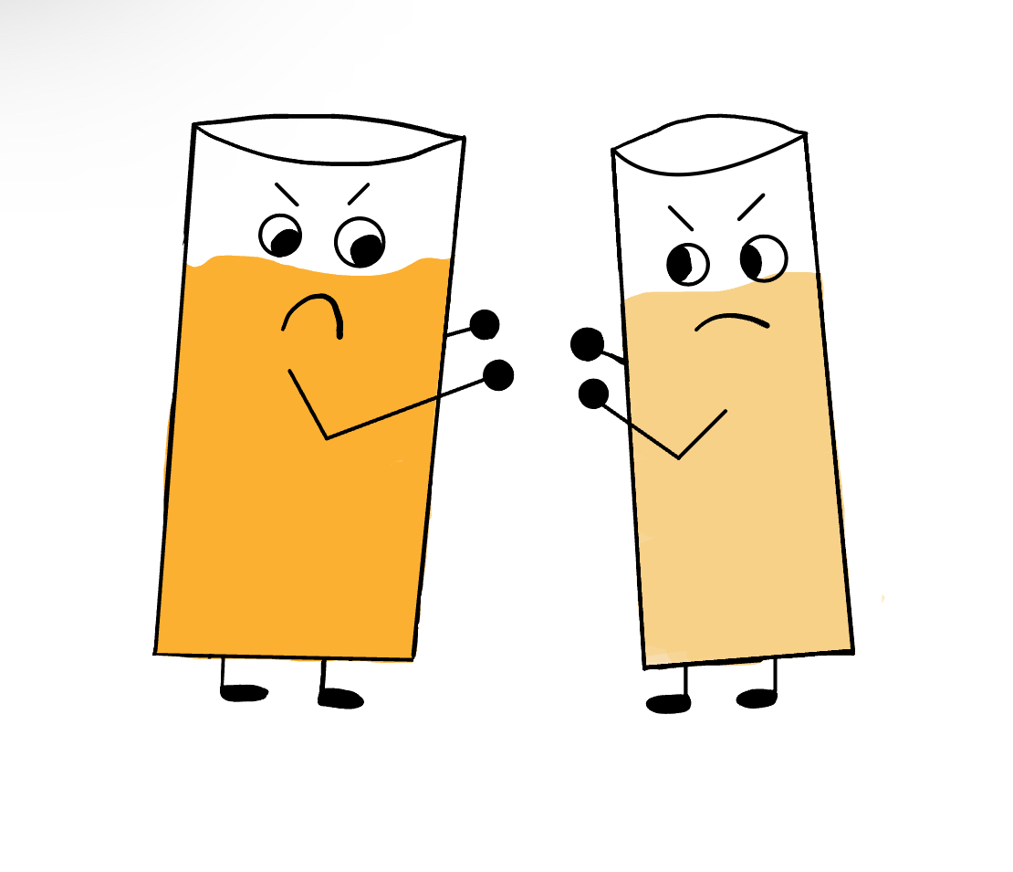 Age-old debate: Orange vs Apple Juice   