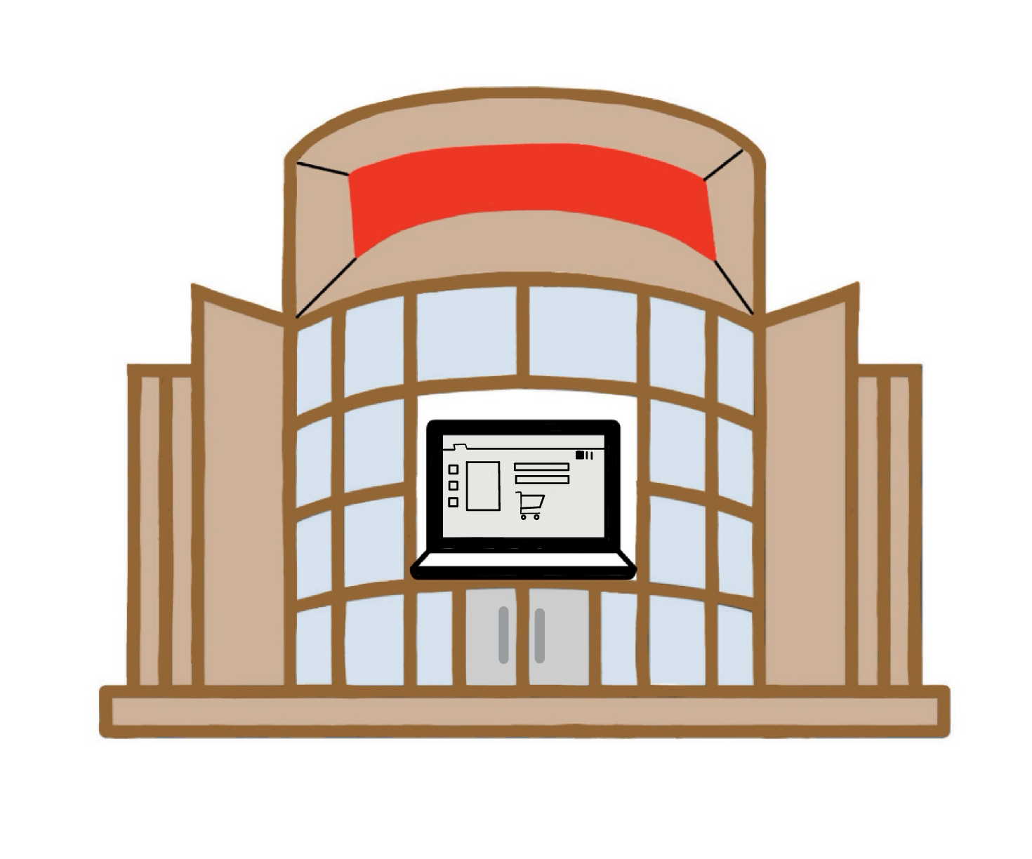 Online shopping causes decline of traditional  shopping in department stores