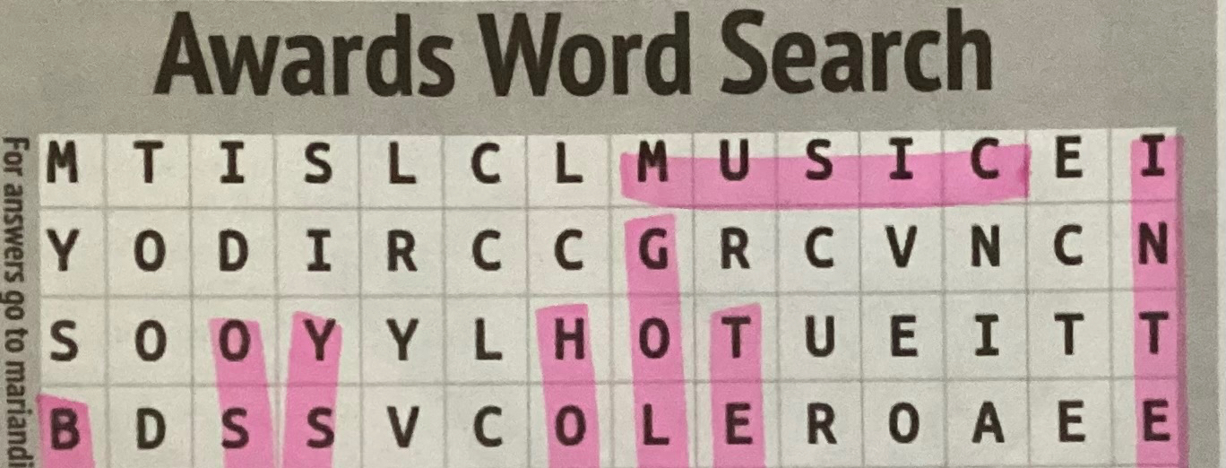 January Network Awards Word Search Answers