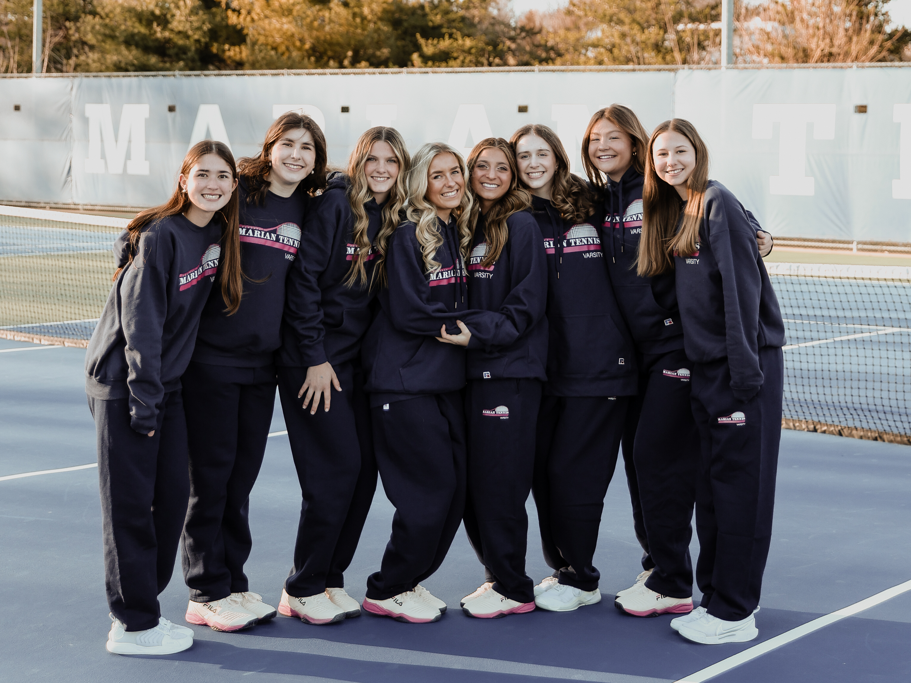 Marian tennis shows up and shows out on the court